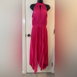 Petal & Pup Dominique pleated sleeveless maxi dress in hot pink Size 10